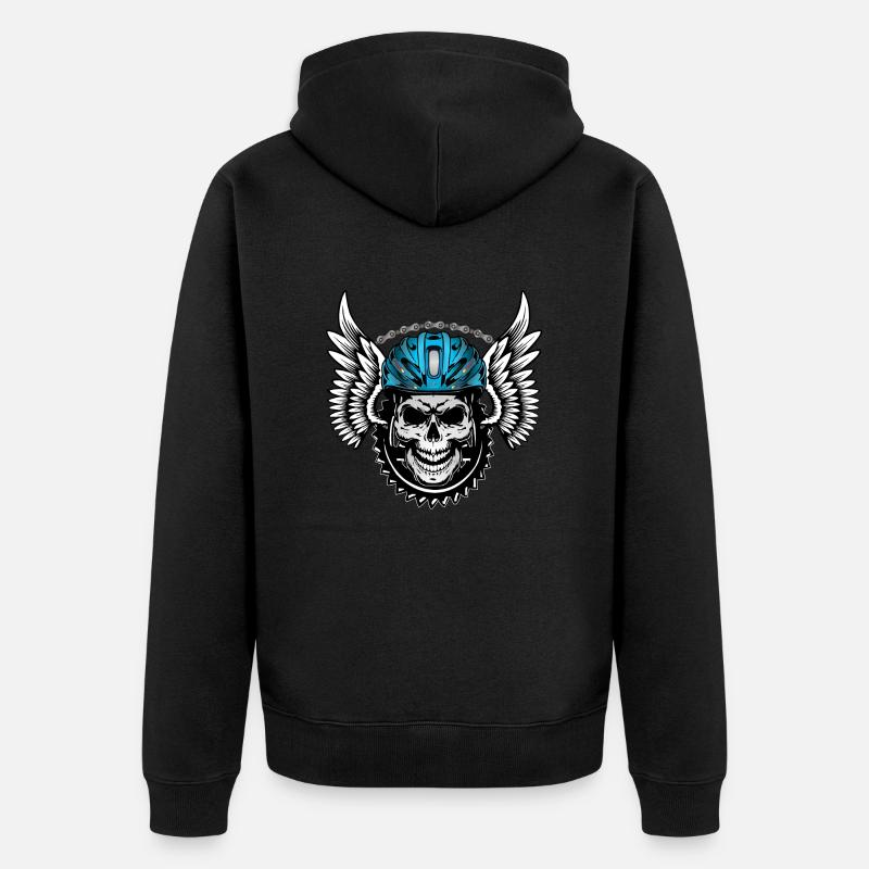Casque de vélo Skull - Skull avec casque de vélo - Veste à capuche bio Premium Unisexe - noir