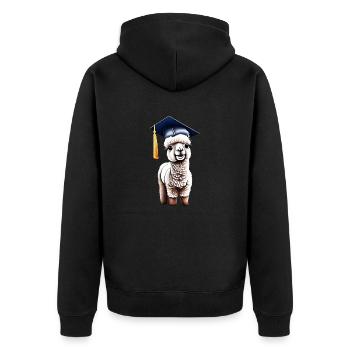Baccalauréat Certificat de fin d’études supérieures Études d’alpaga - Veste à capuche bio Premium Unisexe - noir - Dos - Nico (187cm)