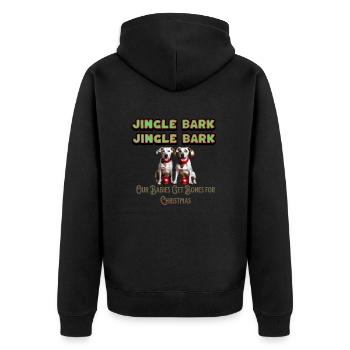 Jingle Bark Christmas Dog Parent Design - Unisex Premium Organic Zip Hoodie - black - Back - Nico (187cm)
