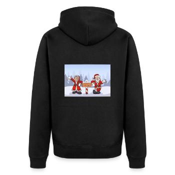 Santa And Mrs Claus - Unisex Premium Organic Zip Hoodie - black - Back - Nico (187cm)