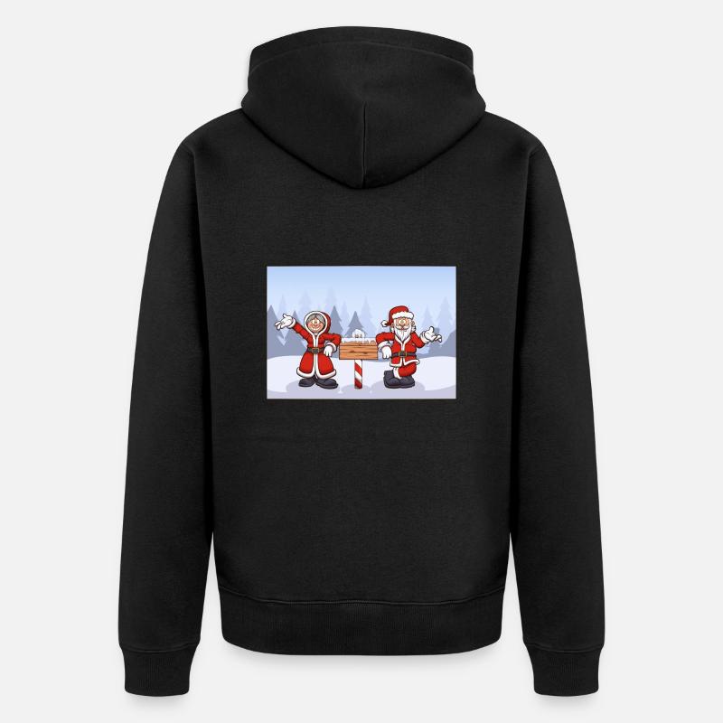 Père Noël et mère Noël - Veste à capuche bio Premium Unisexe - noir