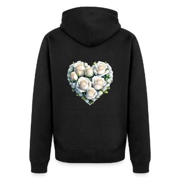 Valentine's Day Mother's Day Love Engagement Wedding - Unisex Premium Organic Zip Hoodie - black - Back - Nico (187cm)