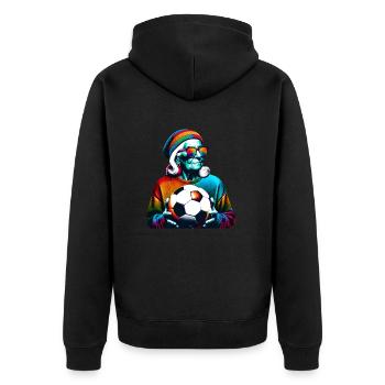 Vieille dame de football prête pour le jour du match ! - Veste à capuche bio Premium Unisexe - noir - Dos - Nico (187cm)