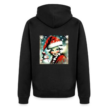 Joyeux Noel #15 - Veste à capuche bio Premium Unisexe - noir - Dos - Nico (187cm)