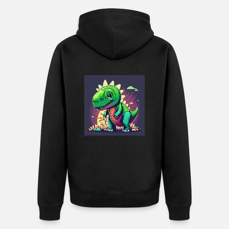 T-Rex dangereux - Veste à capuche bio Premium Unisexe - noir