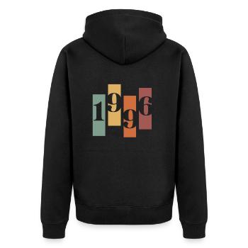 1996 vintage rétro - Veste à capuche bio Premium Unisexe - noir - Dos - Nico (187cm)
