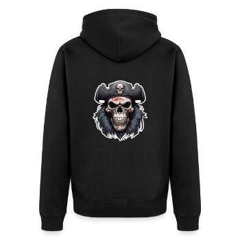 Skull / Pirate / Skull / Skull / Death / Logo - Unisex Premium Organic Zip Hoodie - black - Back - Nico (187cm)