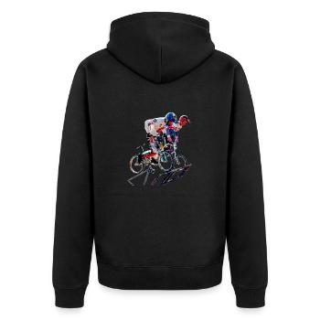 BMX - Unisex Premium Organic Zip Hoodie - black - Back - Nico (187cm)