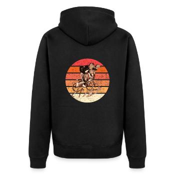 BMX - Unisex Premium Organic Zip Hoodie - black - Back - Nico (187cm)