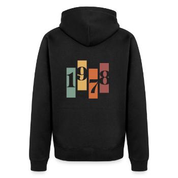 1978 Vintage Retro - Unisex Premium Bio Zip Hoodie - Schwarz - Hinten - Nico (187cm)