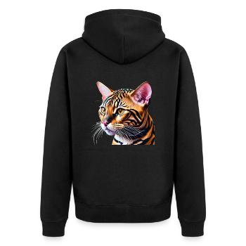 Chat Bengal Chaton Bengal Chaton Propriétaire Chat Chaton - Veste à capuche bio Premium Unisexe - noir - Dos - Nico (187cm)
