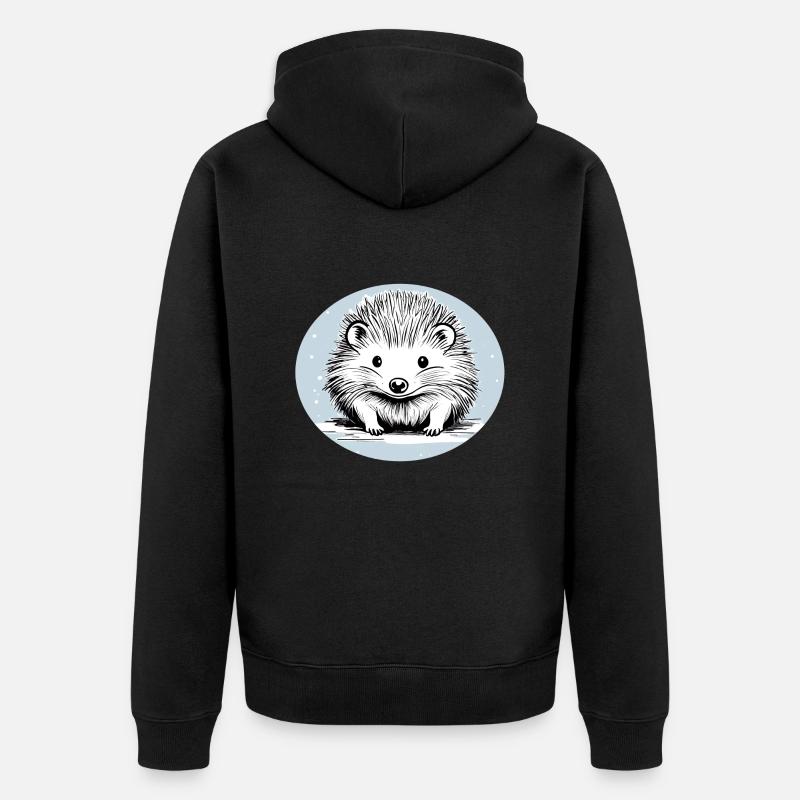 Hérisson Mignon - Veste à capuche bio Premium Unisexe - noir