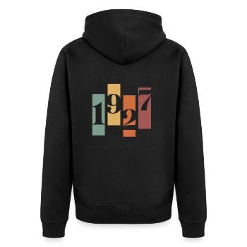 1927 vintage rétro - Veste à capuche bio Premium Unisexe - noir - Dos - Nico (187cm)