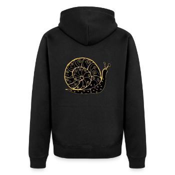 Schnecke - Unisex Premium Bio Zip Hoodie - Schwarz - Hinten - Nico (187cm)