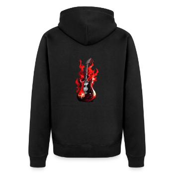 guitare, instrument à cordes pincées, guitariste, instrument de musique - Veste à capuche bio Premium Unisexe - noir - Dos - Nico (187cm)