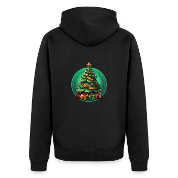Sapin sapin de Noël - Pour Noël - Veste à capuche bio Premium Unisexe - noir - Dos - Nico (187cm)