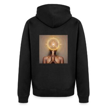 Spiritualité - Veste à capuche bio Premium Unisexe - noir - Dos - Nico (187cm)
