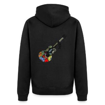 Gitarre - Unisex Premium Bio Zip Hoodie - Schwarz - Hinten - Nico (187cm)