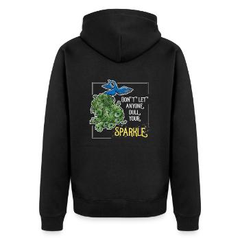 pfau bunt sparkle lustig Geschenk Vogel Spruch - Unisex Premium Bio Zip Hoodie - Schwarz - Hinten - Nico (187cm)