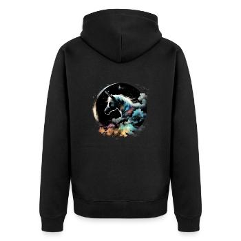 Night unicorn - Unisex Premium Organic Zip Hoodie - black - Back - Nico (187cm)