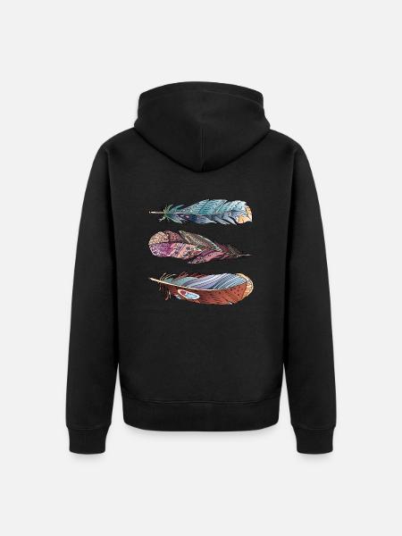Feder - Unisex Premium Bio Zip Hoodie - Schwarz