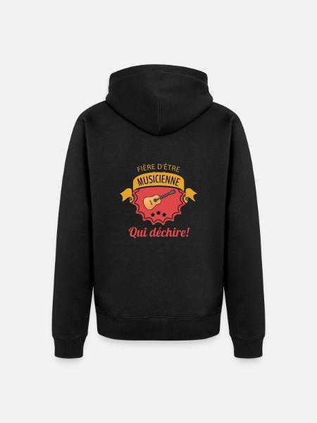 Musicienne qui déchire - Veste à capuche bio Premium Unisexe - noir
