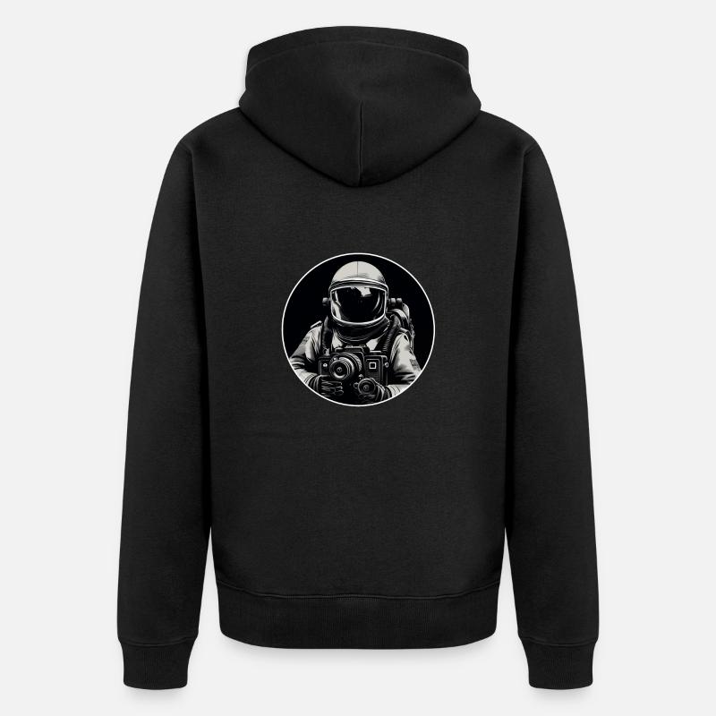 Astronaut - Unisex Premium Bio Zip Hoodie - Schwarz