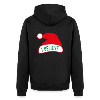I believe in Santa Claus - Unisex Premium Organic Zip Hoodie - black - Back - Nico (187cm)