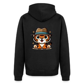 Mignon bébé tigre - Veste à capuche bio Premium Unisexe - noir - Dos - Nico (187cm)