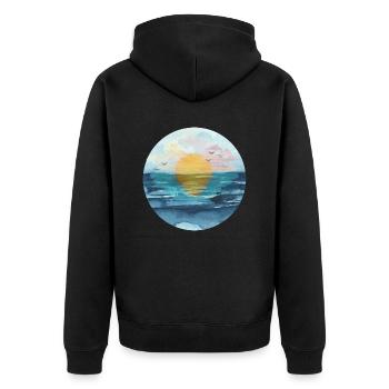 Coucher de soleil - Veste à capuche bio Premium Unisexe - noir - Dos - Nico (187cm)