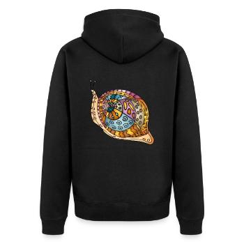 Snail - Unisex Premium Organic Zip Hoodie - black - Back - Nico (187cm)