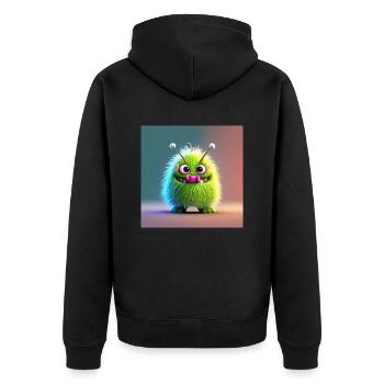Happy Halloween niedliche Monsterzunge aus gruseligem Spaß - Unisex Premium Bio Zip Hoodie - Schwarz - Hinten - Nico (187cm)