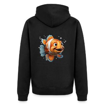 Les poissons-clowns ont des marques corporelles orange et blanches - Veste à capuche bio Premium Unisexe - noir - Dos - Nico (187cm)