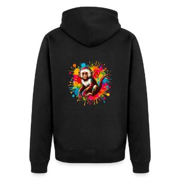 Dessin de bébé singe - Veste à capuche bio Premium Unisexe - noir - Dos - Nico (187cm)
