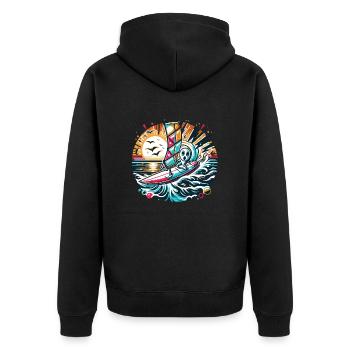 Les surfeurs en action - Veste à capuche bio Premium Unisexe - noir - Dos - Nico (187cm)