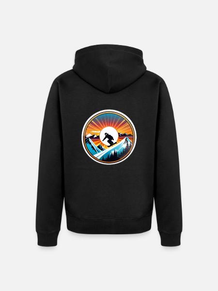 Snowboarding, snow and skiing - Unisex Premium Organic Zip Hoodie - black