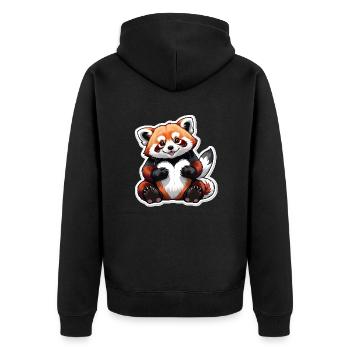 Panda mit Liebe - Unisex Premium Bio Zip Hoodie - Schwarz - Hinten - Nico (187cm)