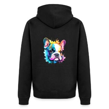 Chiens Bouledogue Chien Propriétaire De Chien Propriétaire De Chien - Veste à capuche bio Premium Unisexe - noir - Dos - Nico (187cm)