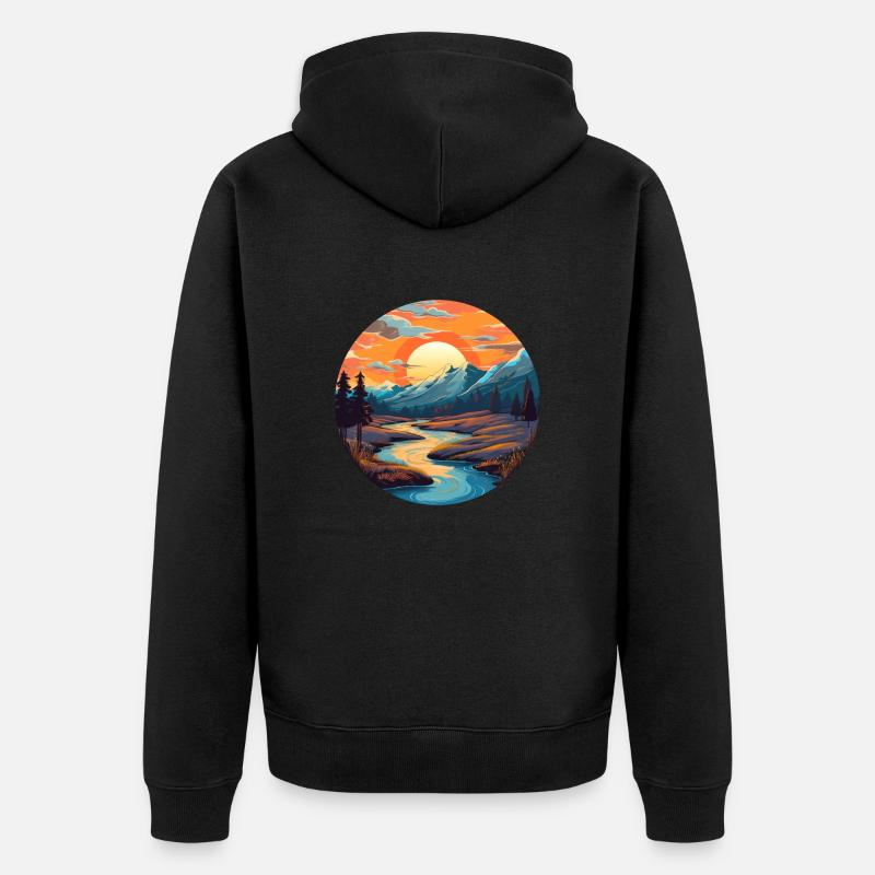 Rivière Dreamscape - Veste à capuche bio Premium Unisexe - noir