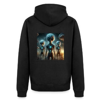 Astrophysique Spiritualité - Veste à capuche bio Premium Unisexe - noir - Dos - Nico (187cm)