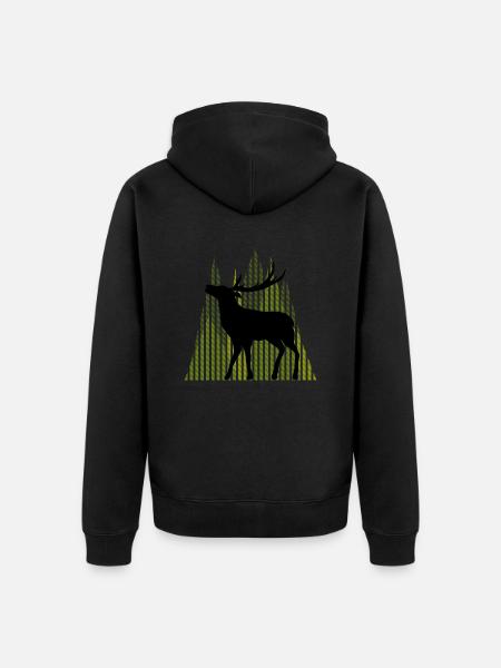 Cerf - Veste à capuche bio Premium Unisexe - noir
