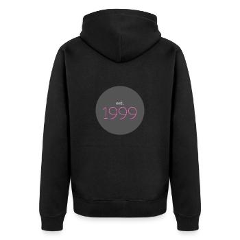 est. 1999, Birthday, Date, 90s, Year - Unisex Premium Organic Zip Hoodie - black - Back - Nico (187cm)