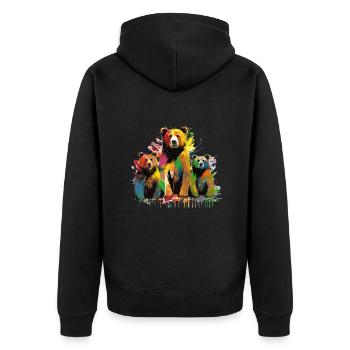 Ours Grafitti - Veste à capuche bio Premium Unisexe - noir - Dos - Nico (187cm)