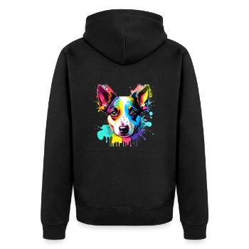 Propriétaire de chien Yorkshire Terrier Chien chiot - Veste à capuche bio Premium Unisexe - noir - Dos - Nico (187cm)
