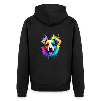Chiot Labrador Propriétaire Labrador Retriever - Veste à capuche bio Premium Unisexe - noir - Dos - Nico (187cm)