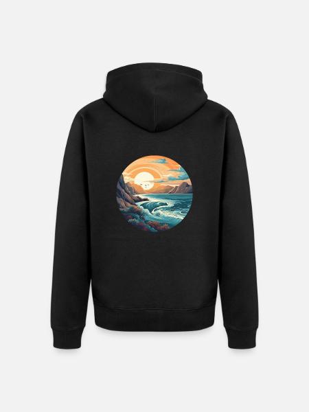 Rock beach - Unisex Premium Organic Zip Hoodie - black