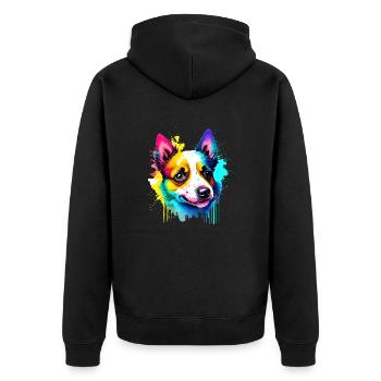 Propriétaire de chien Chien Yorkshire Terrier chiot - Veste à capuche bio Premium Unisexe - noir - Dos - Nico (187cm)