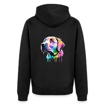 Labrador Retriever Labrador Propriétaire Propriétaire Chien - Veste à capuche bio Premium Unisexe - noir - Dos - Nico (187cm)