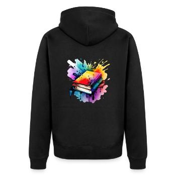 Book Reading Gift Reader Book Lover Books - Unisex Premium Organic Zip Hoodie - black - Back - Nico (187cm)
