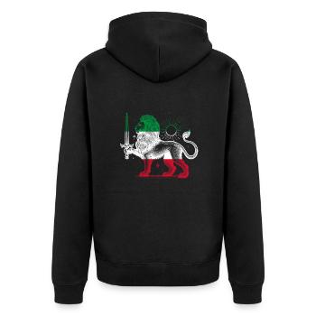 Shir o Khorshid - Persian Design (Iran) - Unisex Premium Organic Zip Hoodie - black - Back - Nico (187cm)